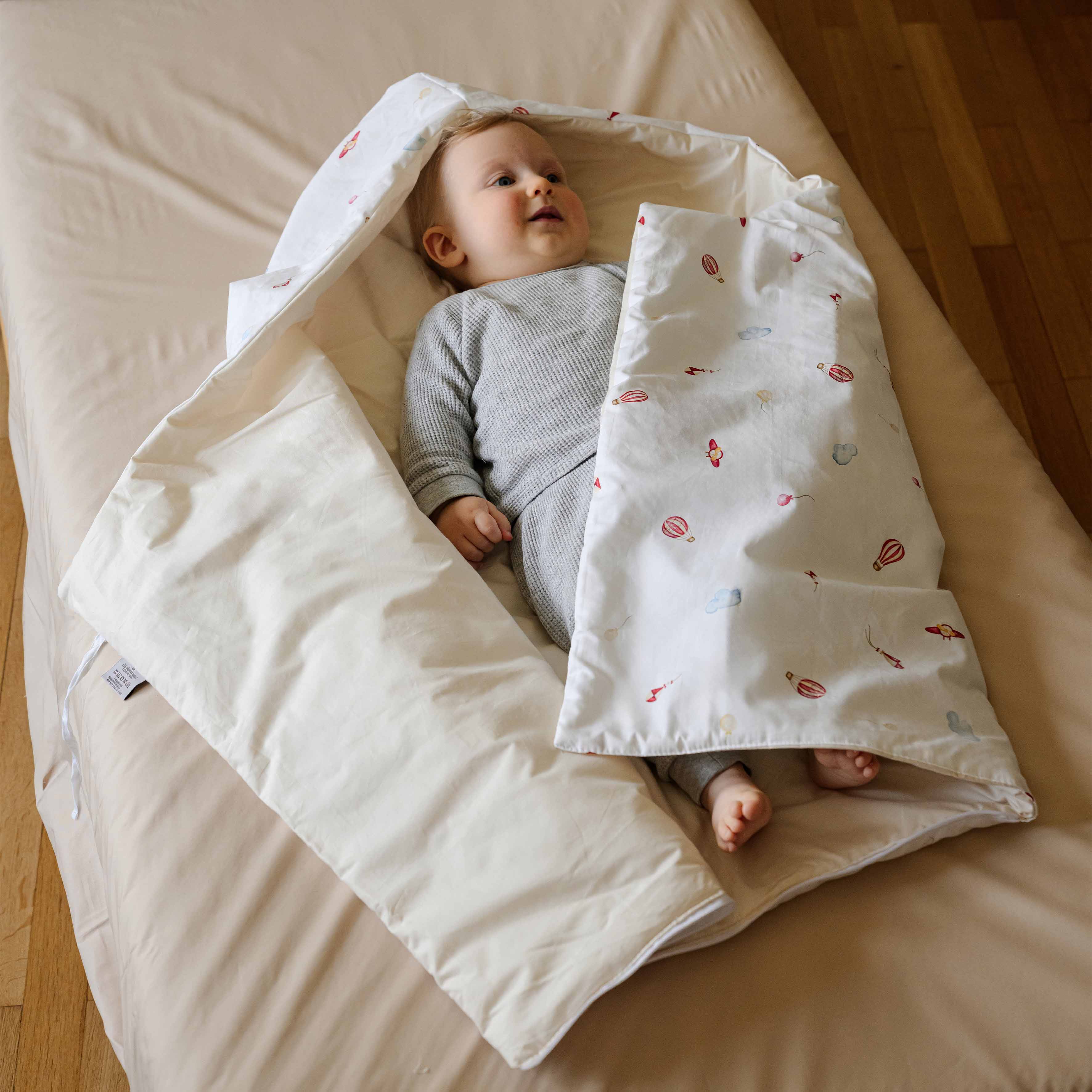 Fußsack für den Kinderwagen für Neugeborene
- 0–6 Monate- Wolken- Perkal - Dalfilo