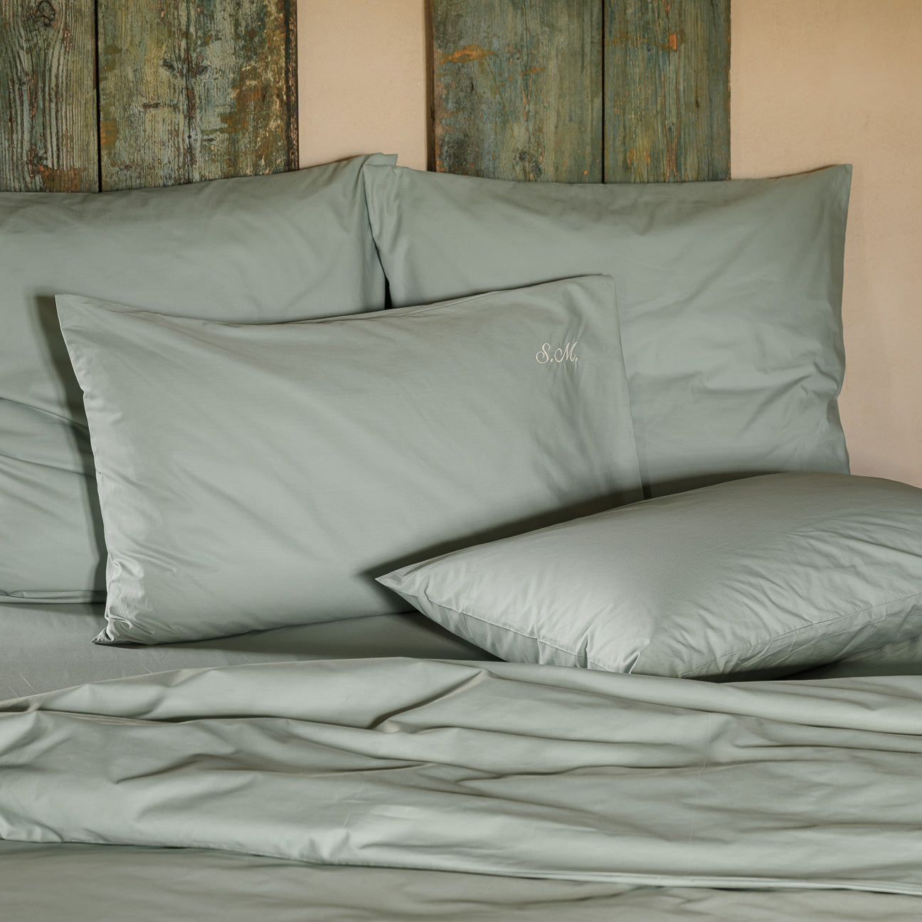 Cotton pillowcase set
- 50x70cm- Salbeigrün- Percale - Dalfilo