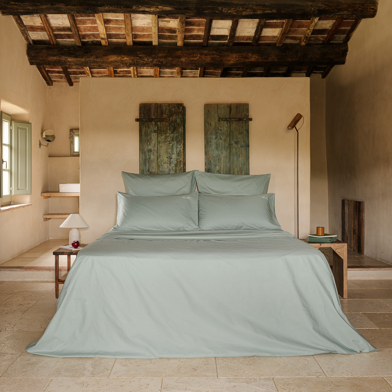 Cotton pillowcase set
- 50x70cm- Salbeigrün- Percale - Dalfilo