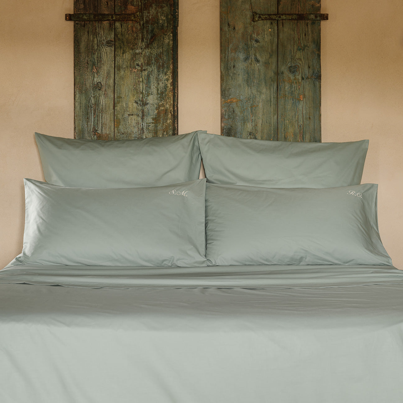 Cotton pillowcase set
- 50x70cm- Salbeigrün- Percale - Dalfilo