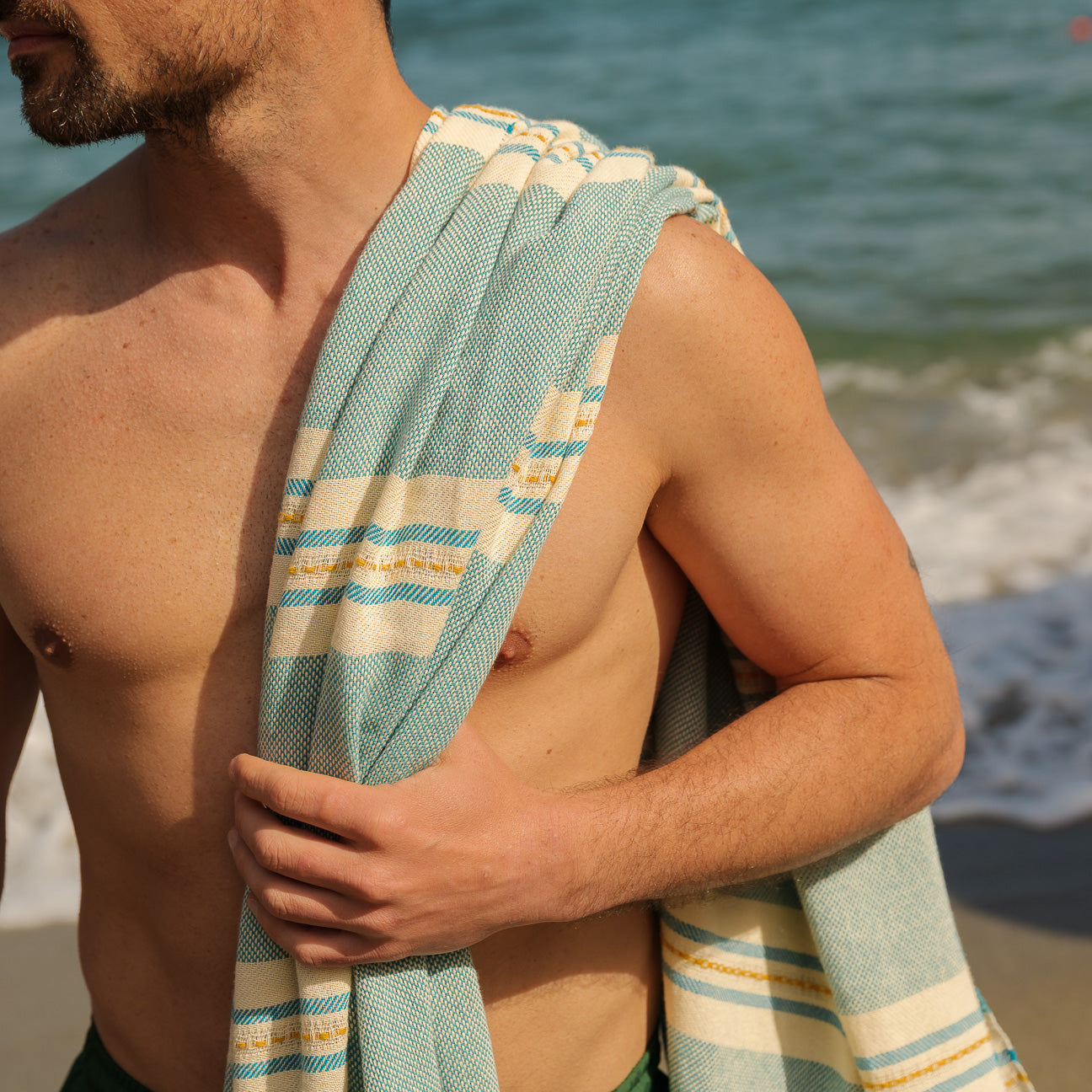 Strandtuch Brise
- 100x175 cm- Welle- Baumwolle - Dalfilo