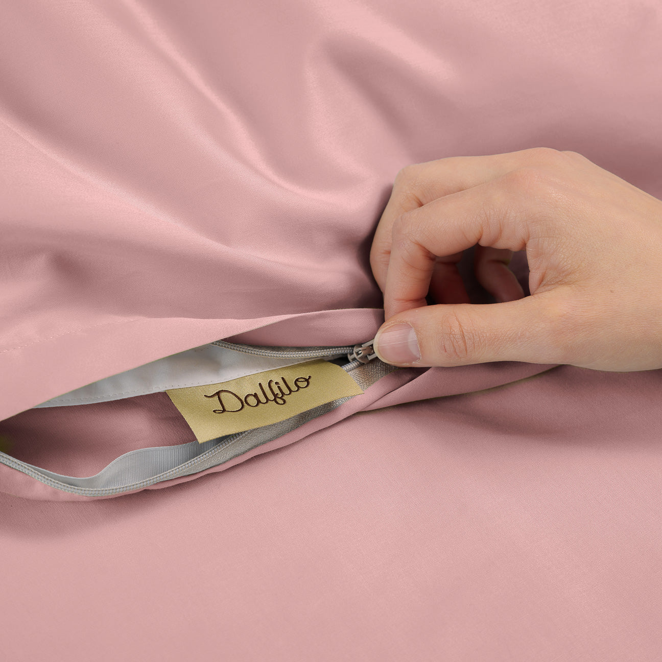 Cotton duvet cover
- 160x210cm- Mauve- Percale - Dalfilo