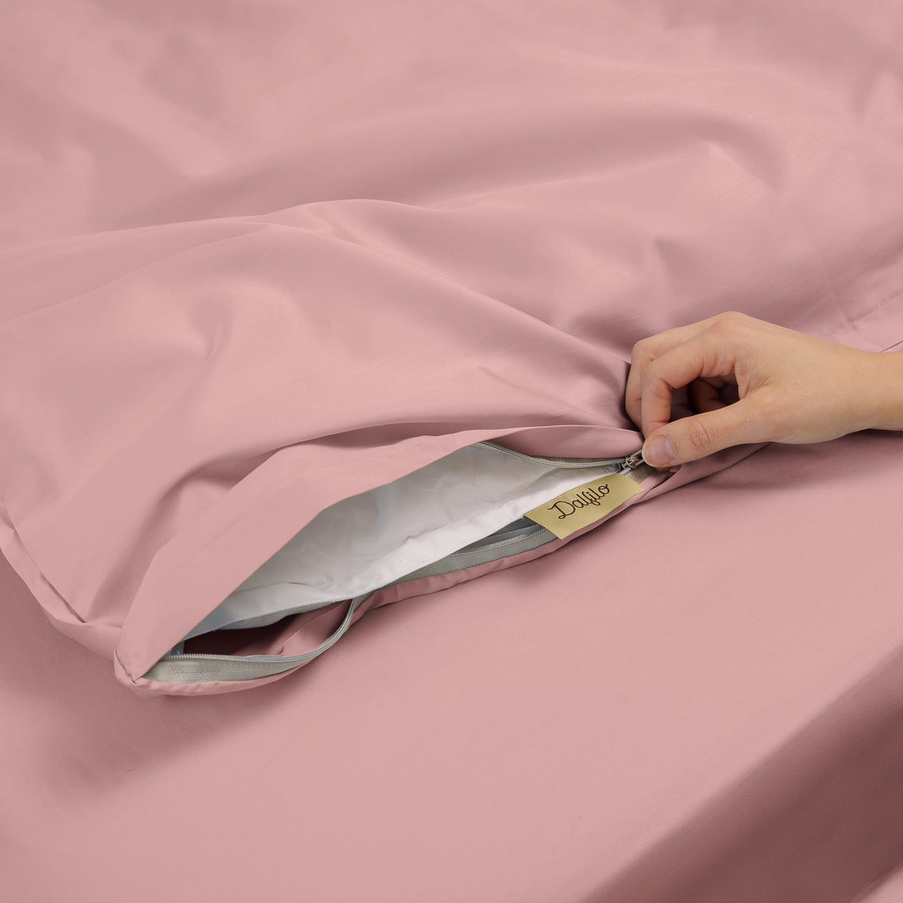Cotton duvet cover
- 160x210cm- Mauve- Percale - Dalfilo