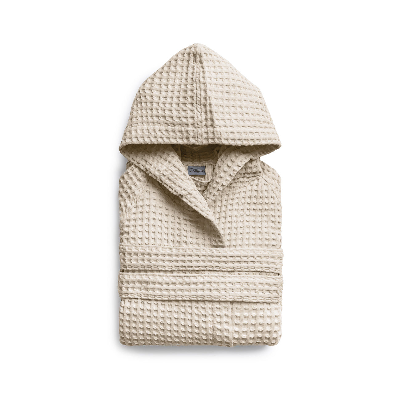 Waffle piqué bathrobe with hood
- S- White- Waffle piqué cotton - Dalfilo