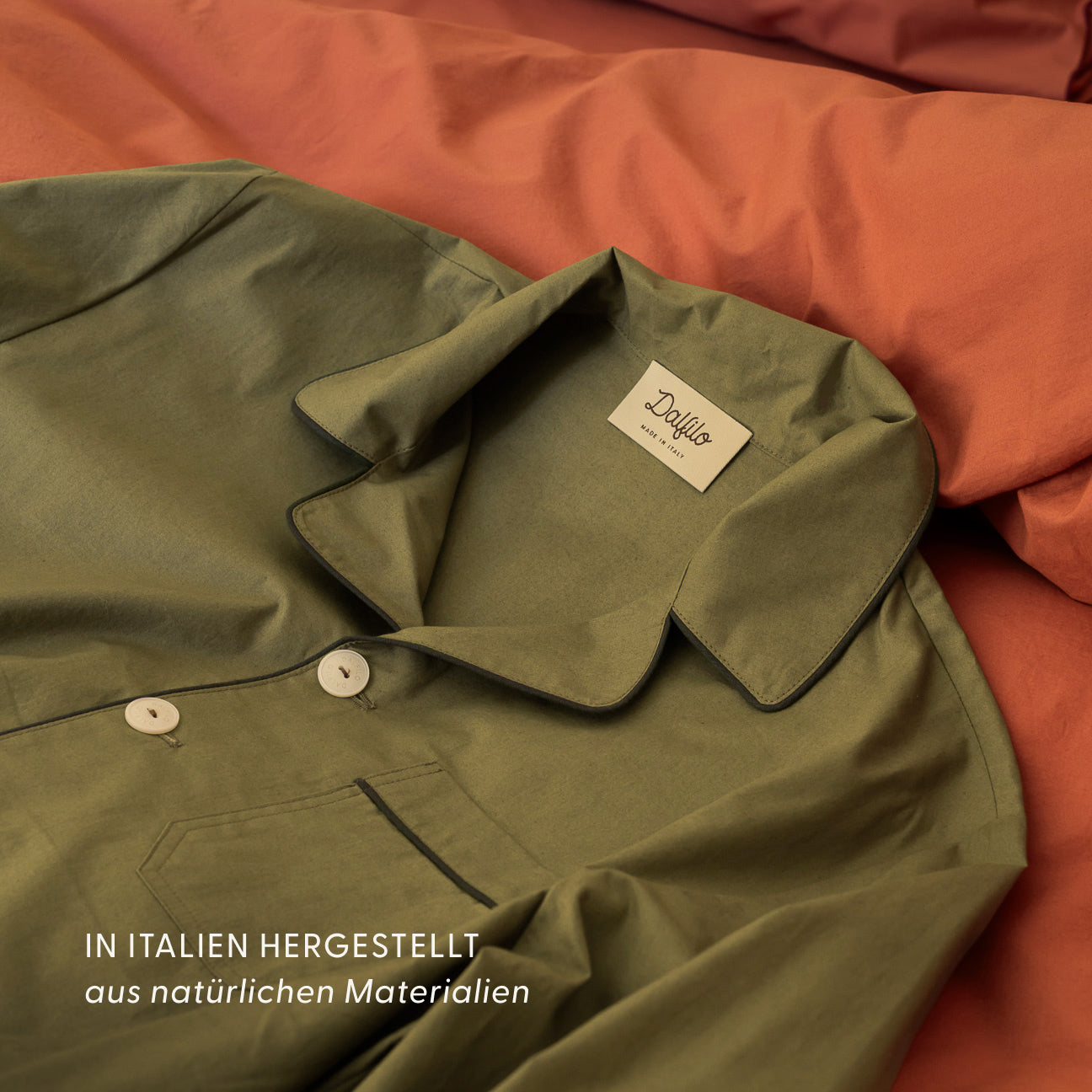 Schlafanzug aus gewaschenem Perkal
- XS- Militärgrün- Gewaschener Perkal - Dalfilo